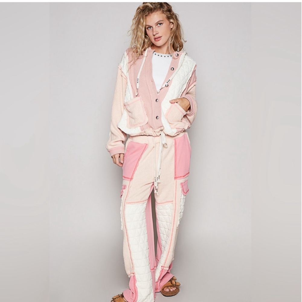 POL Quilted Thermal Dream Stitch Top and Pants Set
